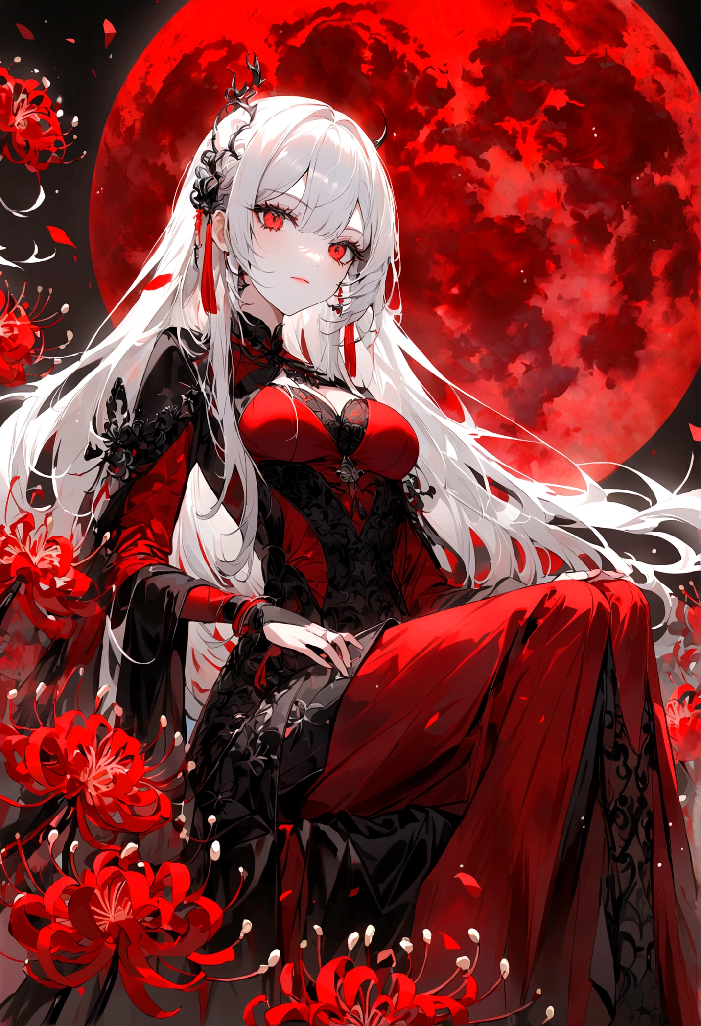 Blood Moon,Red spider lily,Okawa River,Meng Po,White-haired beauty