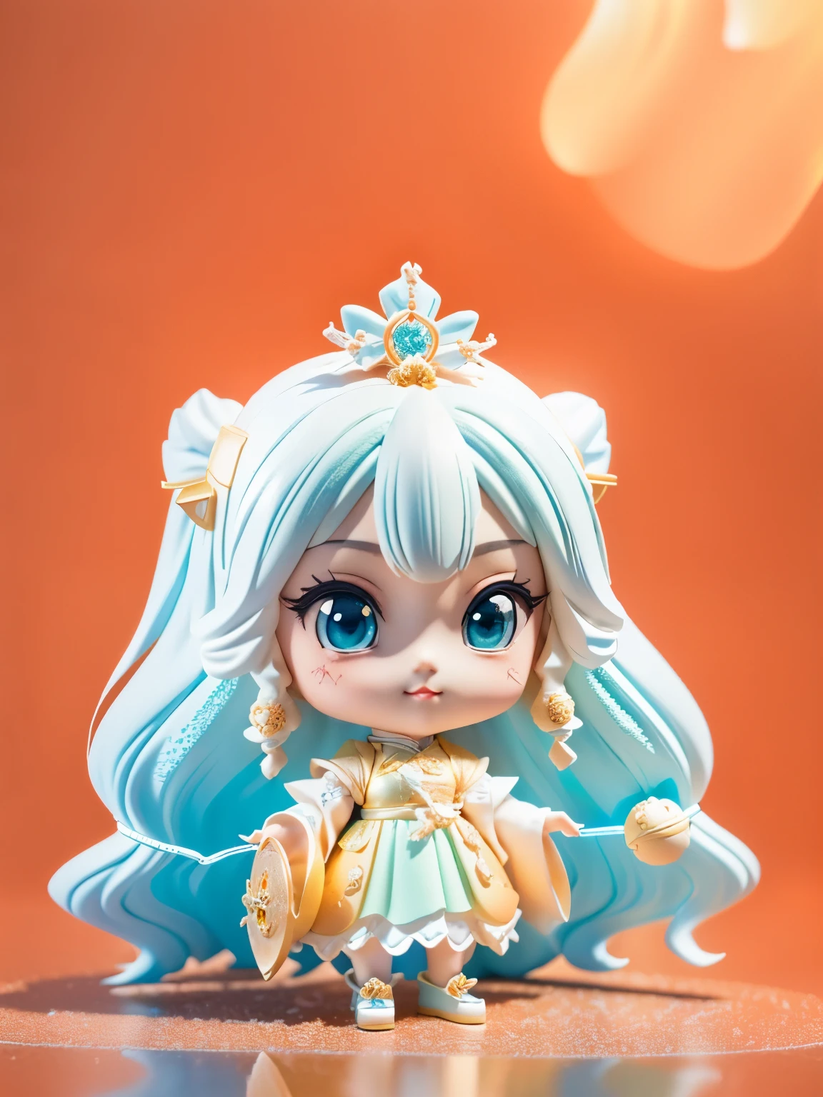 Surrealism, blind box toy style, rococo style, high detail, pixar, cubism, sparkle, ray tracing, Fujicolor, halftone, uhd, textured skin, award winning, best quality, 8k
Super charming girl full body 3D picture, 1, beautiful eyes, big eyes, charming, Happy, C4D, pop matte blind box, Long white hair, Glowing bubbles, Toy, Solid color background, Red Cliff, Fluorescent translucent, Illuminator, Kawaii, Toy娃娃, ((Dunhuang style，The era of color，Desert Background))), Reference Table, Pop Mart blind box, Pixar, Intricate details, 3d rendering, mixer, Overclocking Renderer, 身体Reference Table, Dribbling, High Detail, 8K, Studio Lighting, , , , Red Cliff, SD Role: 1.1, Starry sky background