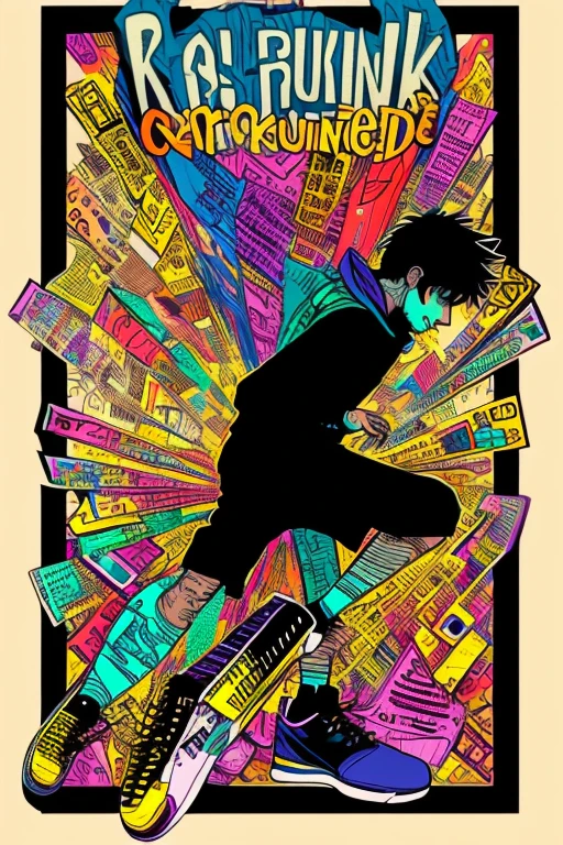 A background filled with scattered musical notes in various sizes and colors
A background completely filled with scattered sneaker in various sizes and colors, covering the entire screen.
colorful image
Maintain this character, Maintain this character, Maintain this character, Maintain this character, Maintain this character, Maintain this character,
Punking
Written by "Music for LIFE" on the wood board
black medium hair black medium hair
Five fingers Baggy clothes Baggy clothes
