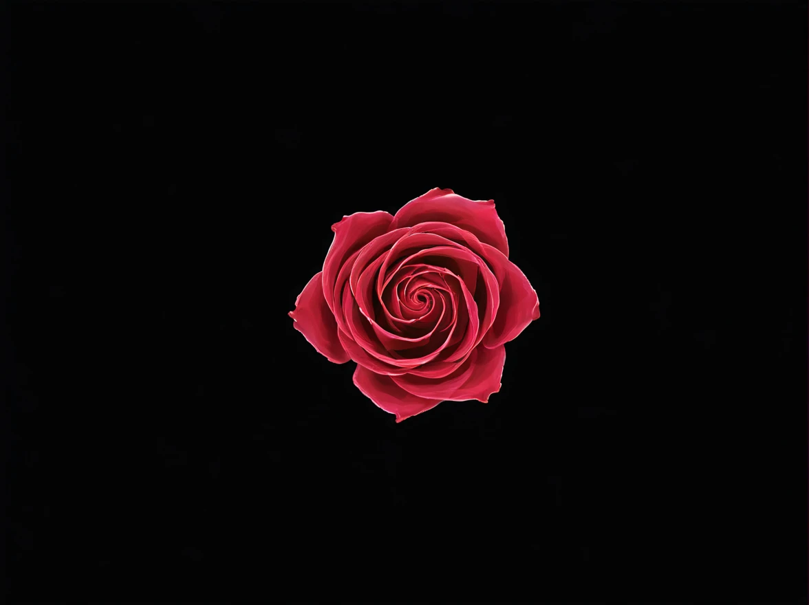 abstract, black background, S1LK4RT Shape, 波浪形的彩色线条呈现出Rose的轮廓图像, Rose
