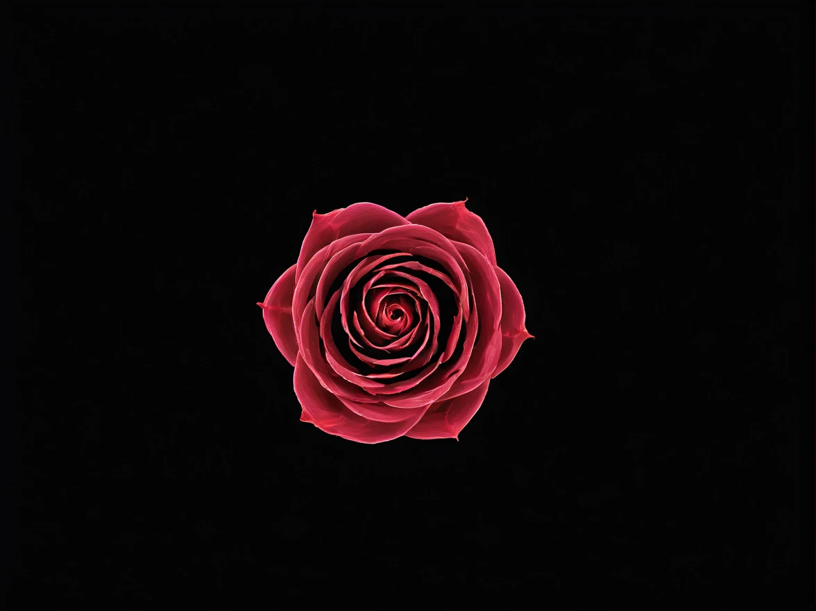 abstract, black background, S1LK4RT Shape, 波浪形的彩色线条呈现出Rose的轮廓图像, Rose