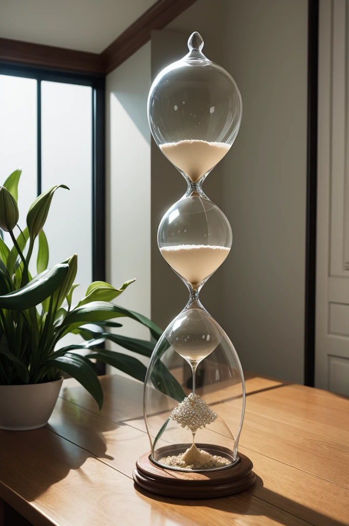Hourglass with lilies