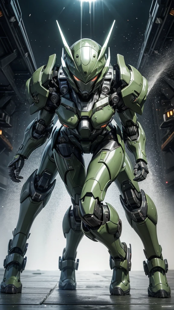 最high quality非常に詳細, Advanced Details, high quality, 最high quality, High resolution, 1080P, hard disk, beautiful,(War Machine),(Snug-fitting headgear),See the big picture,beautifulサイボーグ女性,Dark Green Mecha Cyborg Girl,Battle Mode,Mecha Body Girl 8k dark green body armor ((Japanese middle-aged women)) Sweaty face Sweaty hair Brown eyes Droopy eyes short hair boyish Steam coming out of my head My hair is wet with sweat Black Hair, Steam coming out of the mouth Lying in bed The skin under the face is not exposed waiting (On all fours) asphyxia (Painful expression) Full body portrait