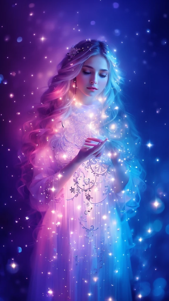 1girl, horoscope, astrological signs, zodiac, celestial, fantasy, mystical, intricate details, ethereal, glowing, ethereal atmosphere, dreamlike, colorful, vibrant, shimmering, (best quality,4k,8k,highres,masterpiece:1.2),ultra-detailed,(realistic,photorealistic,photo-realistic:1.37),HD,studio lighting,digital art,concept art, muted colors, soft lighting, serene