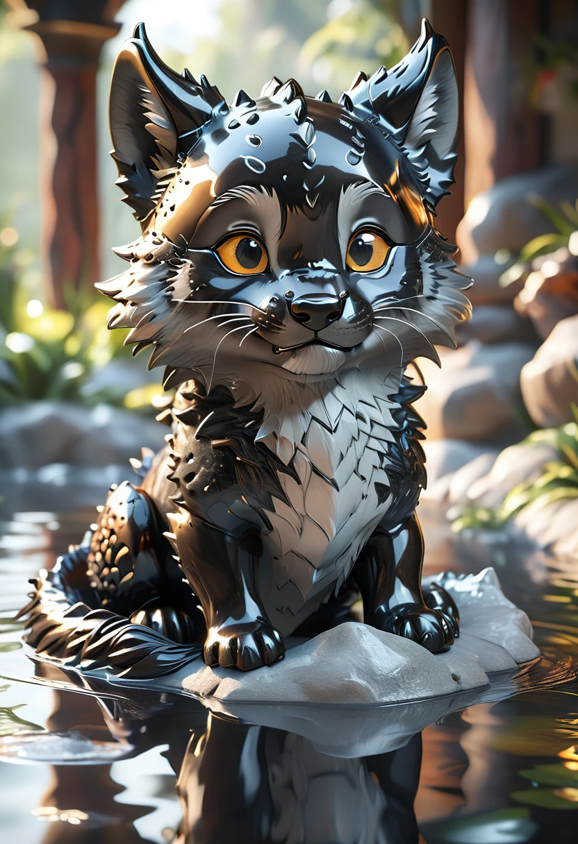 cutepets, tiger, dragon, wolf, black wolf, liquid metal, [ 3D rendering, 3d style, hyper detailed, octane render, Unreal engine 5, RTX shader, hyper detailed texture with reflection, HDR, ultra realistic, raytracing], by James McDonald and Joarc Architects, home, interior, octane render, deviantart, cinematic, key art, hyperrealism, sun light, sunrays, canon eos c 300, Æ’ 1.8, 35 mm, 8k