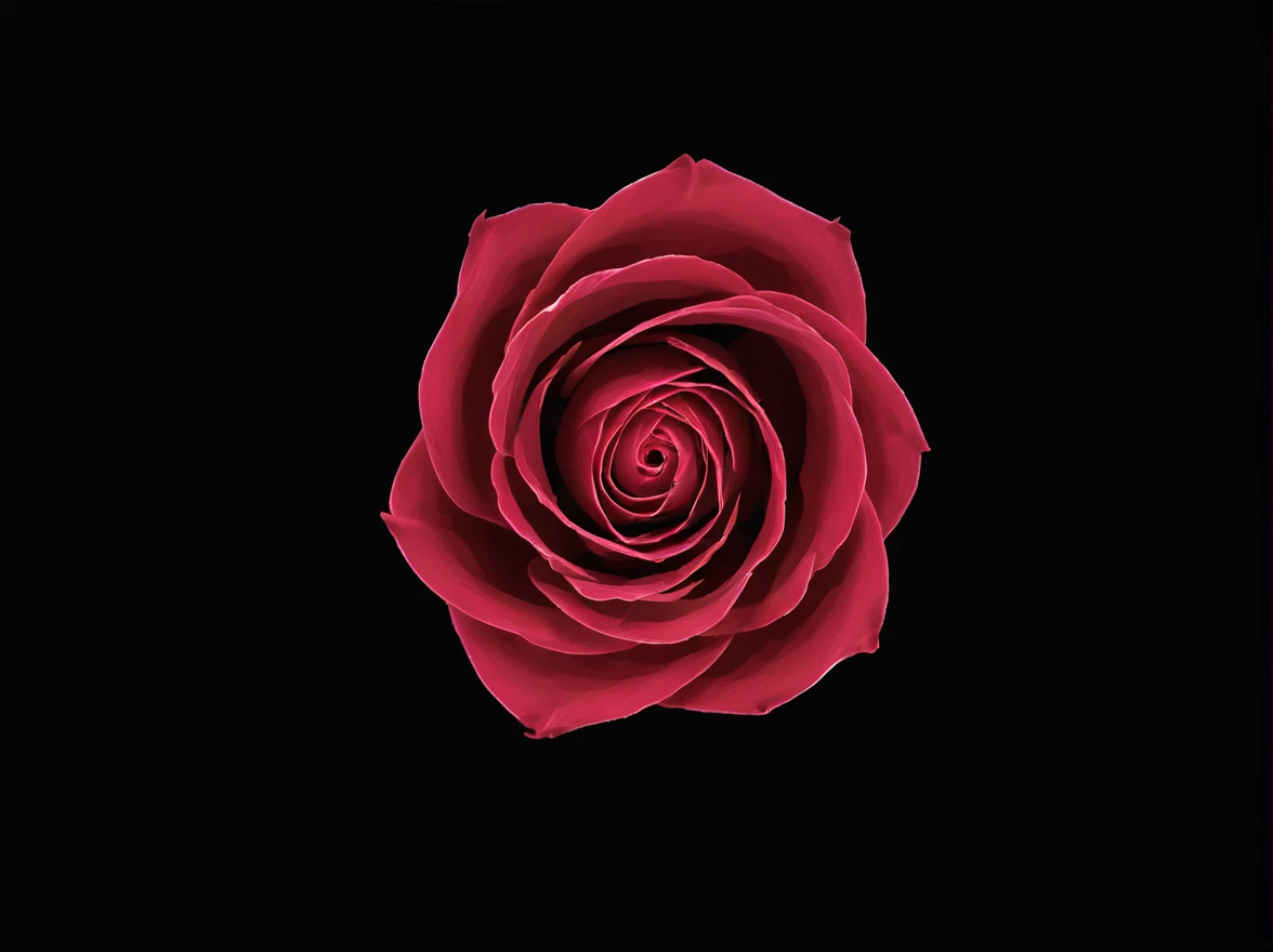 abstract, black background, S1LK4RT Shape, 波浪形的彩色线条呈现出Rose的轮廓图像, Rose