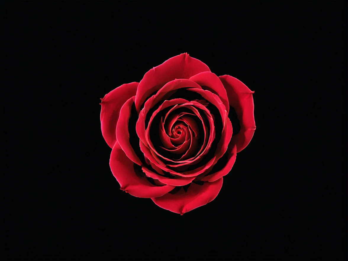 abstract, black background, S1LK4RT Shape, 波浪形的彩色线条呈现出Rose的轮廓图像, Rose