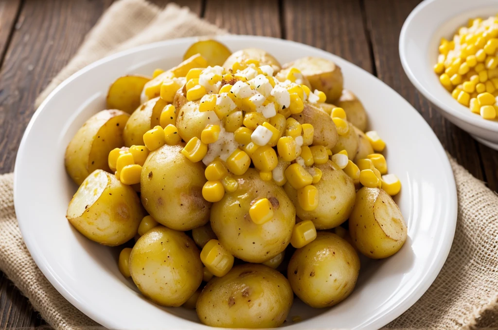 Potatoes and corn