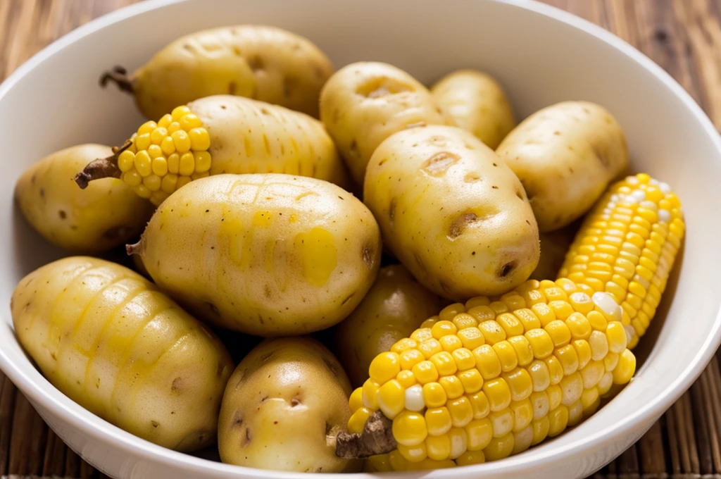 Potatoes and corn