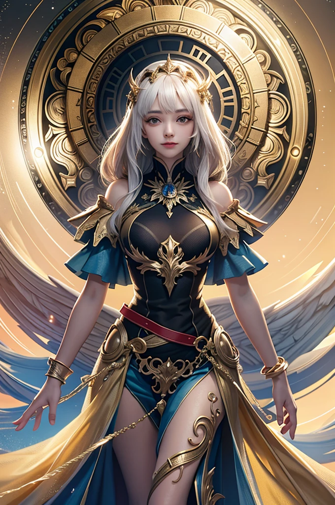 (Dynamic angle:1.4), ((Full body posing:1.5), (colorful:1.2), (extremely detailed CG unity 16k wallpaper:1.1), (Denoising strength: 1.45), (tmasterpiece:1.37), ((official art)), (colorful:1.2), The whole body is golden yellow, suspended in the air, yes Big Wings, god rays, sparkle, glowing light, ((masterpiece)), ((best quality)), UHD, award winning