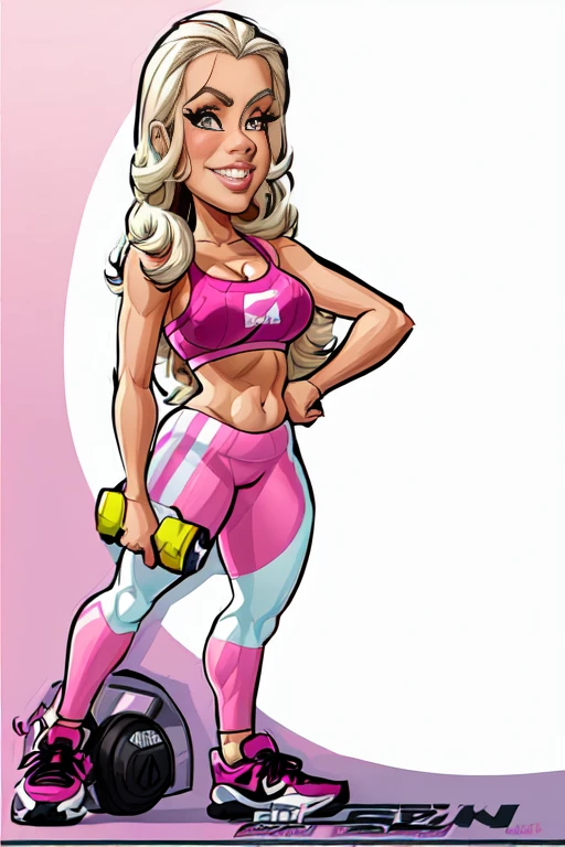 drawing of a woman in a pink sports bra and leggings, caricature illustration, in cartoon style, caricature style, full color Digital illustration, cartoon digital art, digital art cartoon, Cartoon portrait, cartoon style illustration, cartoon art style, digitally colored, caricature!!!, cartoon digital painting, colorful illustration, highly detailed cartoon, Digital illustration -, Digital illustration, cartoon illustration