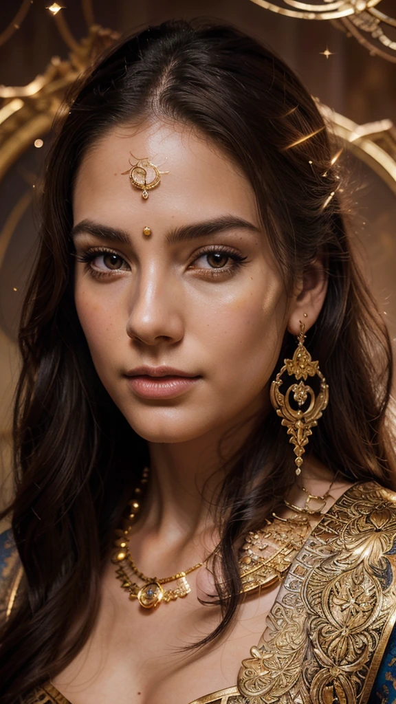 ((Best quality, 8k, Masterpiece :1.3)), Sharp focus :1.2, Generate a realistic image of a (beautiful young and attractive body) beautiful sexy Indian woman plus size body: 8.5 dressed in a white Kasava saree, adorned with traditional ornaments, standing in a well-lit room with cinematic lighting. ((Front view, random elegant pose)), and there is a sense of grace and elegance in her posture. The background should complement the scene, enhancing the overall aesthetic appeal of the image. Photography by Brandon Woelfel, Full shot: Canon EF 16-35mm f/2.8L III USM lens on a Canon EOS 9D Mark IV camera, ultra realistic, 64k, HD