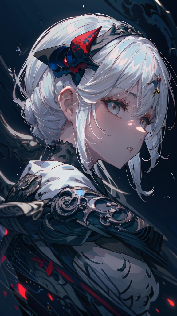 Anime girl with white hair and black clothes holding a demon, artwork in the style of Gwaiz, Jan J, Dark devil dancer, artstation pixivでトレンド, Gwaiz on artstation pixiv, Devil Anime Girl, Gwaiz on pixiv artstation, Dragon Girl, Gwaiz, the Dragon Girl portrait, Anime Monster Girl

