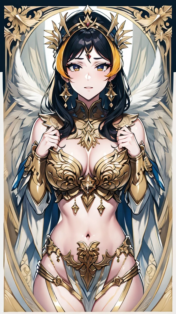 (Dynamic angle:1.4), ((Full body posing:1.5), (colorful:1.2), (extremely detailed CG unity 16k wallpaper:1.1), (Denoising strength: 1.45), (tmasterpiece:1.37), ((official art)), (colorful:1.2), The whole body is golden yellow, suspended in the air, yes Big Wings, god rays, sparkle, glowing light, ((masterpiece)), ((best quality)), UHD, award winning