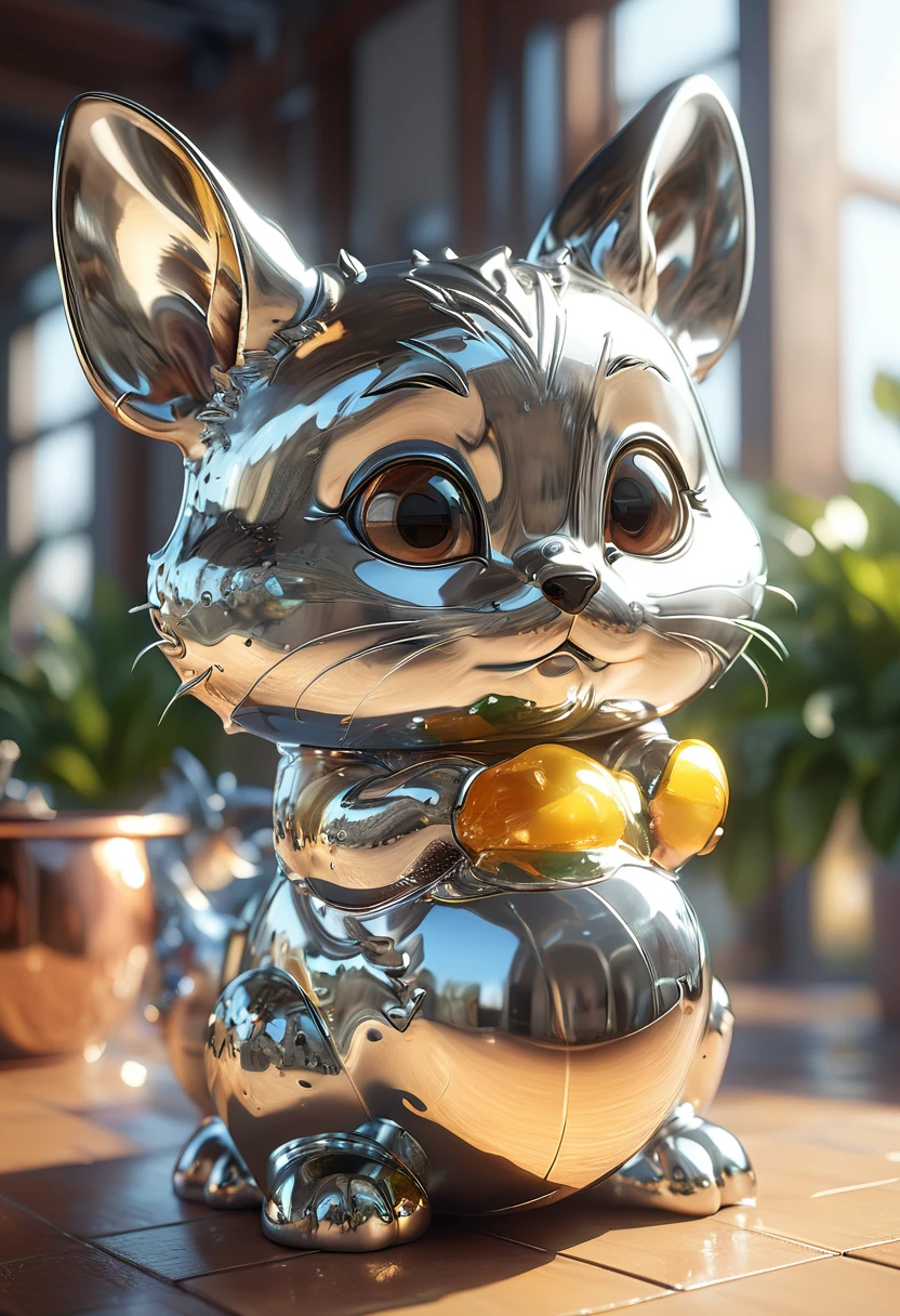 cutepets, liquid metal, [ 3D rendering, 3d style, hyper detailed, octane render, Unreal engine 5, RTX shader, hyper detailed texture with reflection, HDR, ultra realistic, raytracing], by James McDonald and Joarc Architects, home, interior, octane render, deviantart, cinematic, key art, hyperrealism, sun light, sunrays, canon eos c 300, Æ’ 1.8, 35 mm, 8k