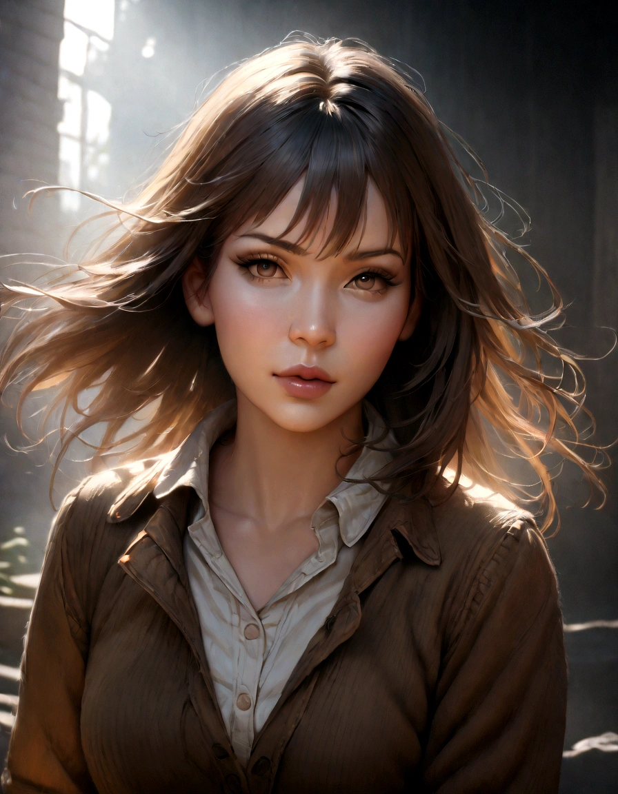 A man with detailed, realistic eyes, nose, and lips, wearing a cigarette, facing the camera in a close-up headshot, (best quality, 4k, 8k, highres, masterpiece:1.2), ultra-detailed, (realistic, photorealistic, photo-realistic:1.37), anime style, studio lighting, vivid colors, extremely detailed