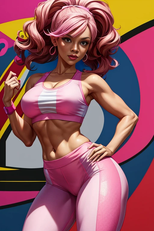 drawing of a woman in a pink sports bra and leggings, caricature illustration, in cartoon style, caricature style, full color Digital illustration, cartoon digital art, digital art cartoon, Cartoon portrait, cartoon style illustration, cartoon art style, digitally colored, caricature!!!, cartoon digital painting, colorful illustration, highly detailed cartoon, Digital illustration -, Digital illustration, cartoon illustration, 8K