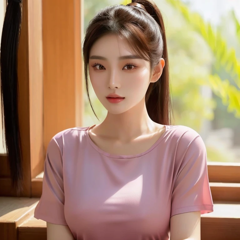 Araffe woman, ผู้หญิงlong hairชาวเอเชียตะวันออกเฉียงใต้ที่มีใบหน้ากลม, Large bust measures 38 inches., Warm light, morning sun, long hair,black eyes,abdominal muscles, The body is beautiful and strong., thick hips, rounded chest, (digital painting, HDR, high contrast), 3d, 8K, 45,000,000 pixcls,Asian girl, Gorgeous Chinese model, Japanese model, beautiful asian woman, Japanese goddess, Very beautiful girl., beautiful young woman, very beautiful woman, Attractive and beautiful, sexy girl, Asian girl, beautiful female model, jaw-dropping beauty, Bright face,sexy girl, Gorgeous Chinese model, Japanese model, beautiful Asian girl, Lacey, rift, Asian girl, beautiful asian woman, Yoshitomo Nara, beautiful female model, jaw-dropping beauty, Portrait of a beautiful, sexy woman, Wen Feiye, beautiful south korean women, Chinese girl