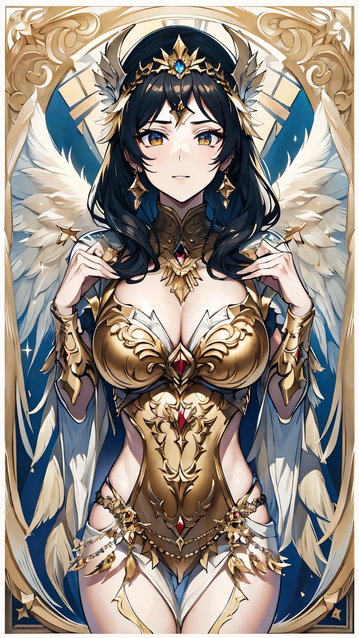 (Dynamic angle:1.4), ((Full body posing:1.5), (colorful:1.2), (extremely detailed CG unity 16k wallpaper:1.1), (Denoising strength: 1.45), (tmasterpiece:1.37), ((official art)), (colorful:1.2), The whole body is golden yellow, suspended in the air, yes Big Wings, god rays, sparkle, glowing light, ((masterpiece)), ((best quality)), UHD, award winning