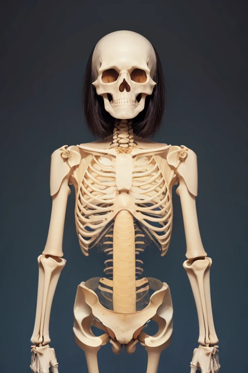 (pubic hair:1.3),standing attention,simple background ,skeleton face,skeleton body,