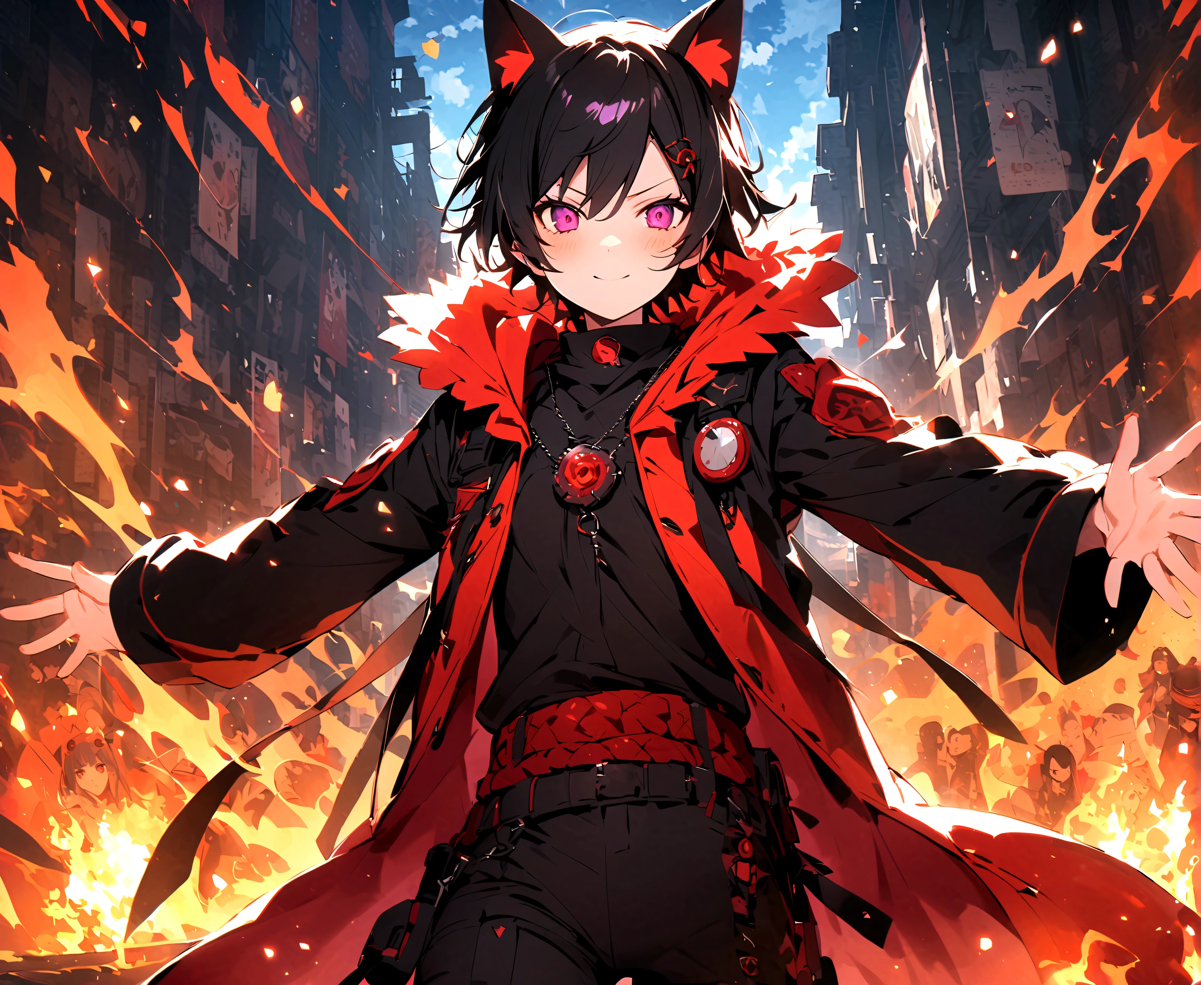 score_9, score_8_up, score_7_up, source_アニメ, NARUTO Shippuden、uchiha sasuke、。Sharingan → Kaleidoscope Sharingan → Eternal Kaleidoscope Sharingan → Rinnegan → Rinne Sharingan、Black Hair、Red Eyes、Purple Eyes、Fire Release Fireball Technique、Chidori、Susao