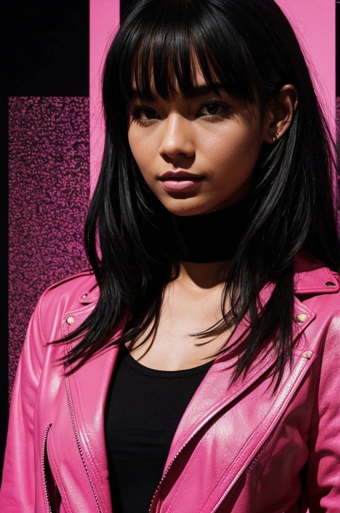 On a black background with pink lines we send all of that I want you to put the name Hellen