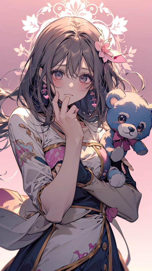 Close-up of a person holding a teddy bear against a pink background, Decora style illustrations, Cute art style, Cute girl anime visuals, Cute anime manga style, Anime art style, Pin on anime, beautiful Anime art style, Anime Moe Art Style, Anime Graphic Illustration, Anime atmosphere, Anime-style illustrations, Trending Anime Art, Anime Aesthetics
