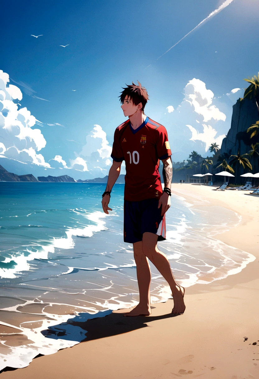 Messi on the beach 