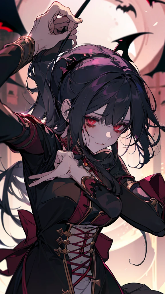 Bleeding on the face、Anime girl with a bat in her hand, Devil Anime Girl, vampireの少女, Devil Girl, Gothic Maiden Anime Girl, 怖いvampire, With eyes that glow red, ラソンブラ一族のvampire, Dark Vampire, アニメのvampire, Succubus | Medieval, beautiful Succubus, Succubus, vampire, 女性のvampire, Dark devil dancer