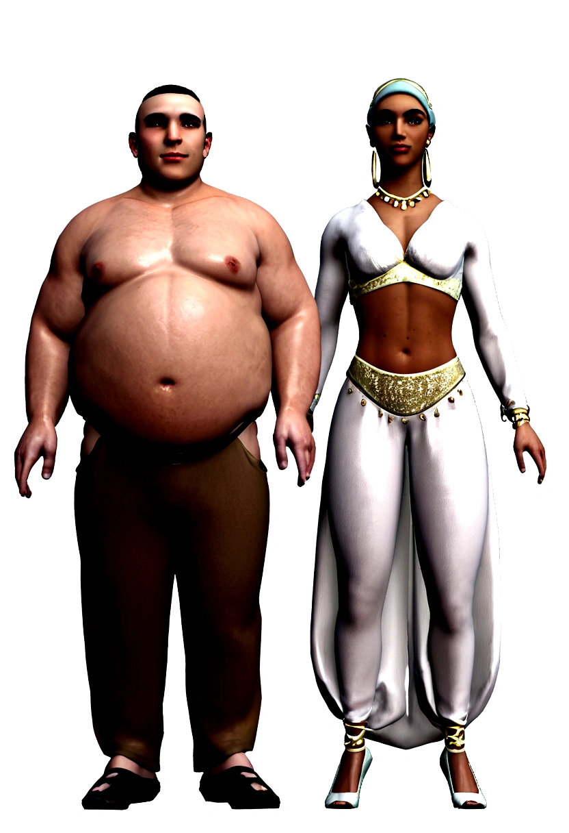 score_9, score_8_up, score_8_up, 1boy, fat man,toon arabian thug, 3d, white background, full body