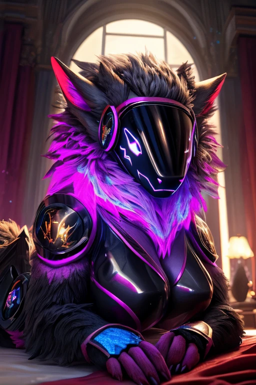 Female Protogen with 30 meter breasts having sex with another Protogen
