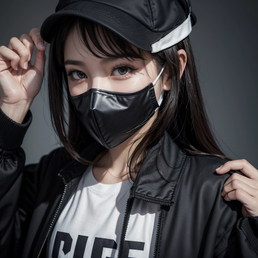 Character with stylish clothes and mask 