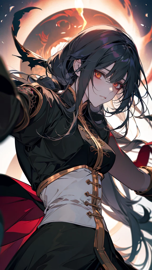 Anime girl with white hair and black clothes holding a demon, artwork in the style of Gwaiz, Jan J, Dark devil dancer, artstation pixivでトレンド, Gwaiz on artstation pixiv, Devil Anime Girl, Gwaiz on pixiv artstation, Dragon Girl, Gwaiz, the Dragon Girl portrait, Anime Monster Girl