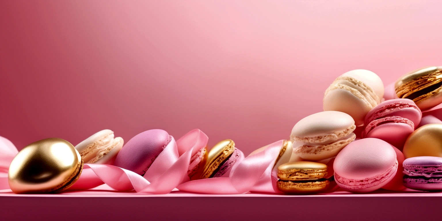 Banner graph;poster;In the center of the picture, there is a cocoon shell wrapped in a golden pink silk ribbon.;dream,mystery;Big scene;golden pink tone。Low saturation,Macaron;