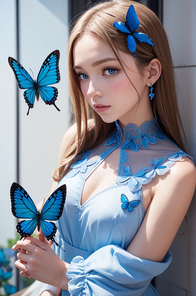 Fleur de Lis and blue butterfly