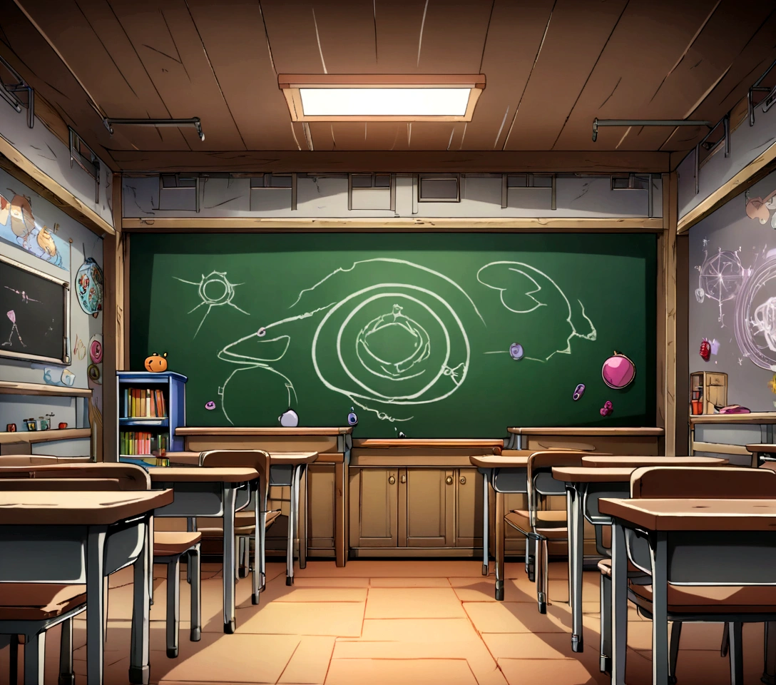 cartoon illustration of a classroom with a chalkboard and desks, classroom background, highschool background, background art, random background scene, detailed school background, background artwork, blackboard in background, personal room background, typical anime classroom, in a dungeon background, background image, blackboard, chalkboard, magic lab background, in a classroom, dungeon background, backroom background