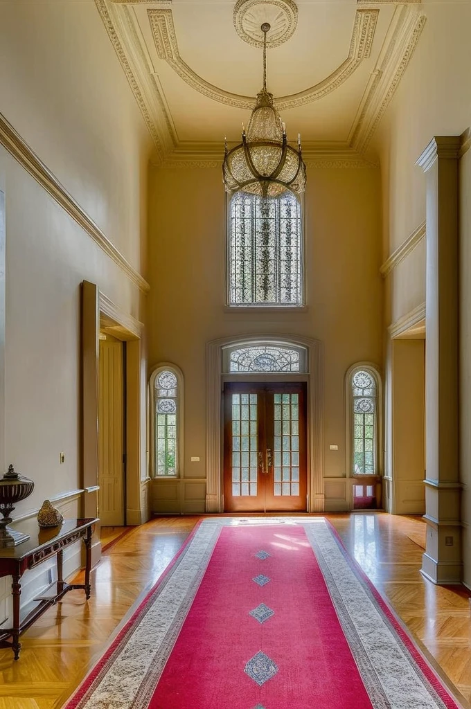 ((best quality)), ((masterpiece)), (detailed), Main Entrance Hall (Central Hub):

This grand hall serves as the central hub of the mansion. Ghostly guests are arriving here, and there are entrances to various parts of the mansion:
North: Guest Rooms and Corridors
East: Dining Hall
West: Library
South: Ballroom or Performance Area
