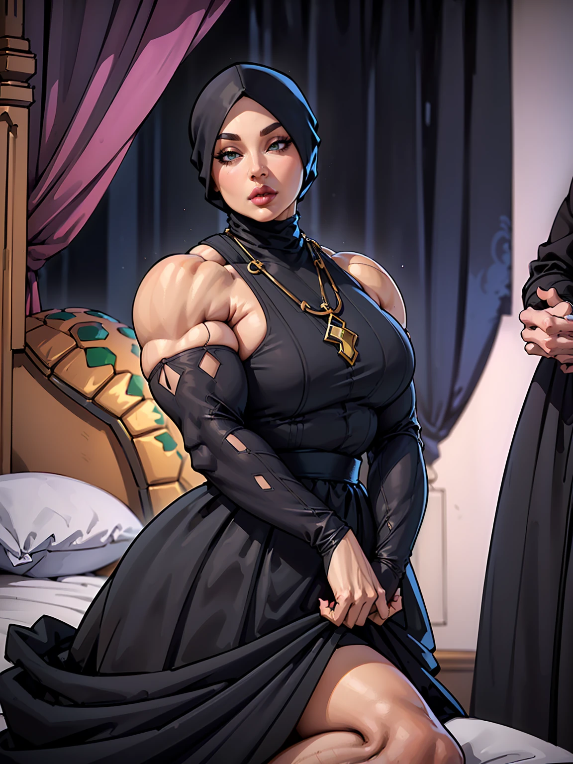 (ma(masterpiece), THICK OUTLINES; best quality, expressive eyes, perfect face, milf, extremely detailed, 70 years old, hijab, high heels, hijab, long dress, turtle neck dress, muscular, bodybuilder, adult, fat lips, fat lips, fat lips, fat lips, fat lips, botox lips, detailed background, perfect hands, hijab, long dress, turtle neck dress, perfect hands, hijab, long dress, turtle neck dress, perfect hands, hijab, long dress, turtle neck dress, perfect hands, adult, botox lips, detailed background, walking at the street, botox lips, detailed background, perfect hands, hijab, long dress, turtle neck dress, perfect hands, hijab, long dress, turtle neck dress, perfect hands, hijab, long dress, turtle neck dress, perfect hands, adult, botox lips, detailed background, bedroom, She lies on the bed, She lies on the bed, She lies on the bed, She lies on the bed, She lies on the bed, She lies on the bed, She lies on the bed, She lies on the bed, She lies on the bed, She lies on the bed, She lies on the bed, She lies on the bed, She lies on the bed, She lies on the bed, perfect hands, perfect anatomy, perfect hands, perfect hands, perfect anatomy, perfect hands, perfect hands, perfect anatomy, perfect hands, vperfect hands, perfect anatomy, perfect hands, long face, edgy face, long and striking face, perfect hands, hijab, long dress, turtle neck dress, perfect hands, hijab, long dress, turtle neck dress, perfect hands, hijab, long dress, turtle neck dress, perfect hands, adult, botox lips, detailed background, walking at the street, botox lips, detailed background, perfect hands, hijab, long dress, turtle neck dress, perfect hands, hijab, long dress, turtle neck dress, perfect hands, hijab, long dress, turtle neck dress, perfect hands, huge tits, hyper muscle, body builder, bulky, slight muscle, hyper muscle, body builder, bulky, slight muscle,