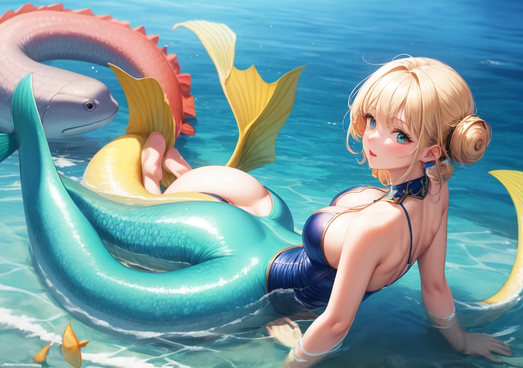 Marmaid big cleavage, big butt, best quality, 4k