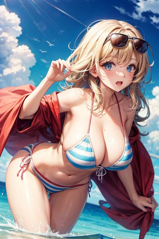 Super busty girl wears bikini