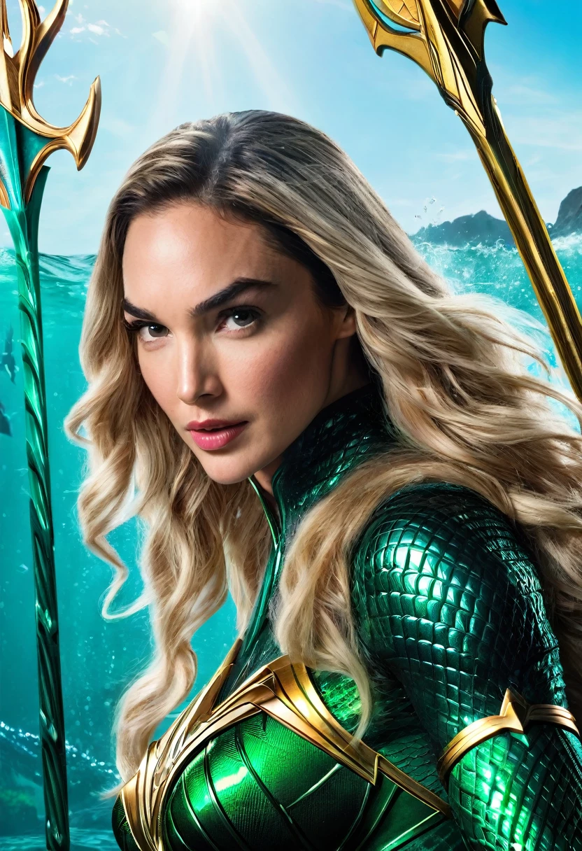 (((Extreme close-up GAL Gadot under the mantle of the Amazon warrior Wonder Woman (((Aquaman Costume))),(((Long abundant blonde hair))),(((Diaema Wonder Woman))),(((Front Images))),(((Splash color images))),(((Aquaman Costume))),(((Abundant blonde hair))),(((Diaema Wonder Woman)))