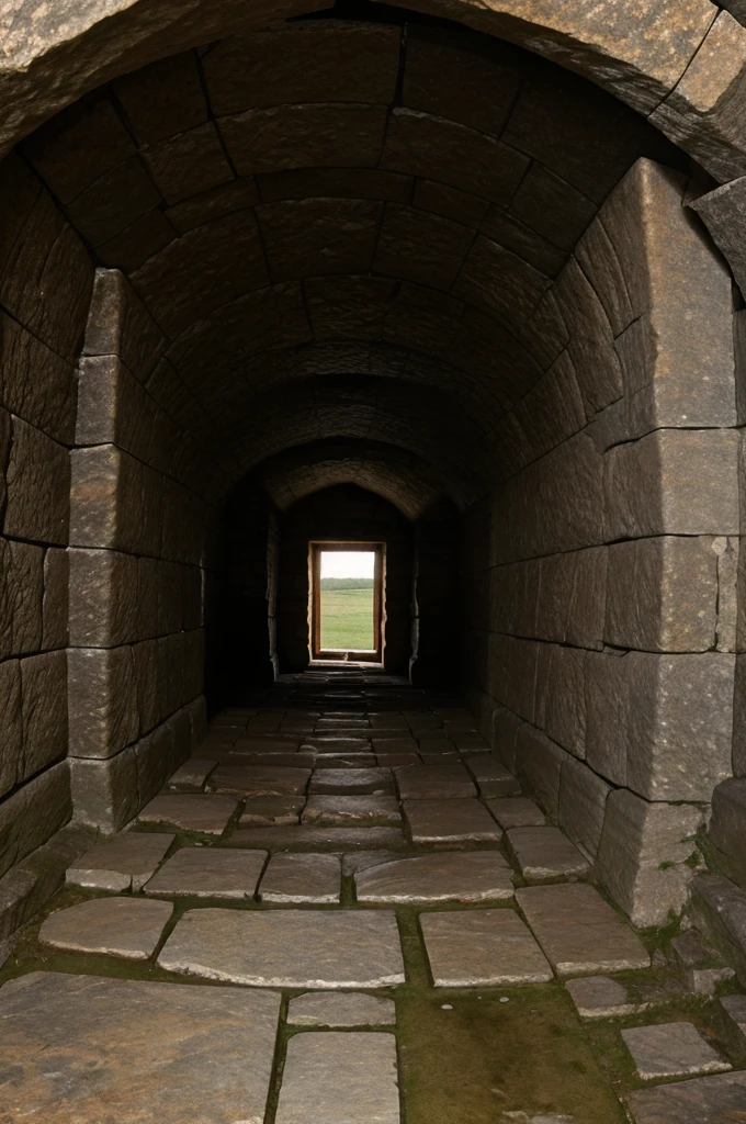 Show the deep, echoing chamber where they find a massive stone, marked with ancient carvings that hint at the next clue.
