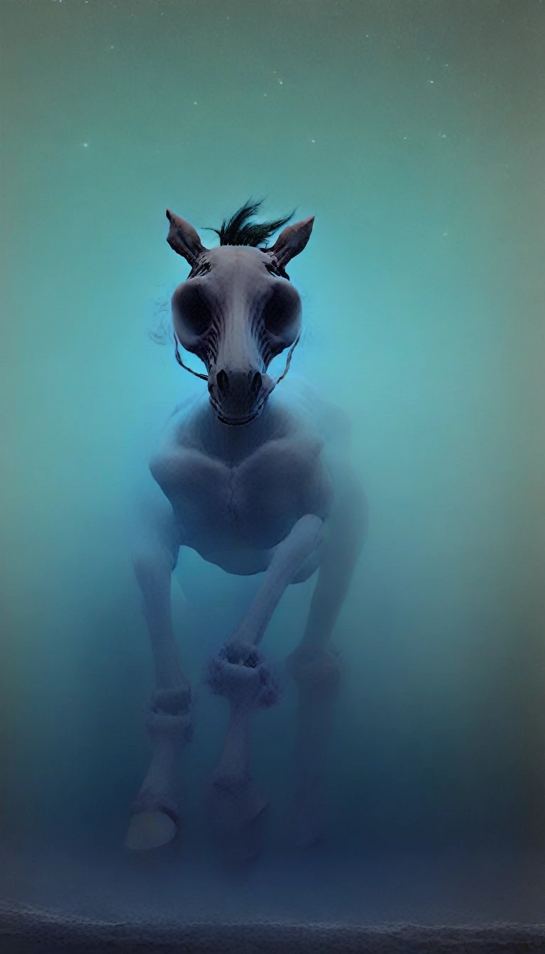 blue skin and big ears a small head and legs as long as a giraffe brown green eyes