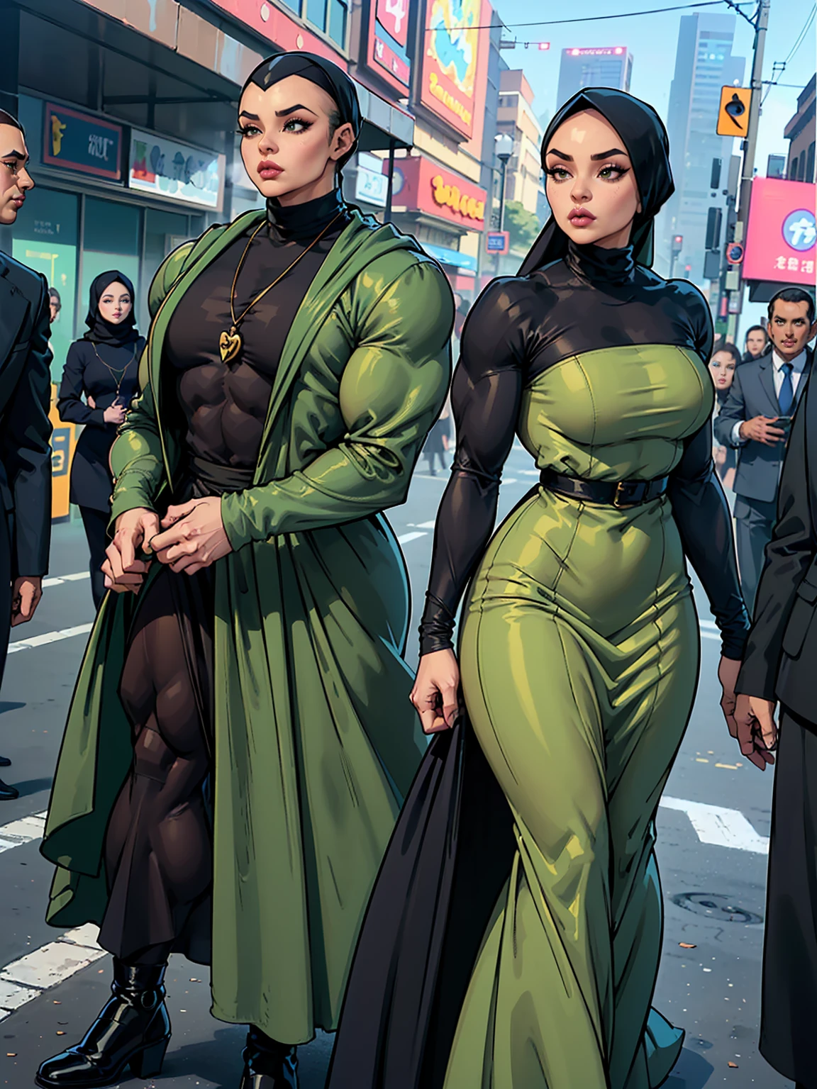 (ma(masterpiece), THICK OUTLINES; best quality, expressive eyes, perfect face, milf, extremely detailed, 70 years old, hijab, high heels, hijab, long dress, turtle neck dress, muscular, bodybuilder, adult, detailed background, walking at the street, perfect hands, hijab, long dress, turtle neck dress, perfect hands, hijab, long dress, turtle neck dress, perfect hands, hijab, long dress, turtle neck dress, perfect hands, adult, botox lips, detailed background, walking at the street, botox lips, detailed background, walking at the street, perfect hands, hijab, long dress, turtle neck dress, perfect hands, hijab, long dress, turtle neck dress, perfect hands, hijab, long dress, turtle neck dress, perfect hands, adult, botox lips, detailed background, walking at the street, perfect hands, perfect anatomy, perfect hands, hyper muscle, body builder, bulky, slight muscle, hyper muscle, body builder, bulky, slight muscle, long face, edgy face, long and striking face