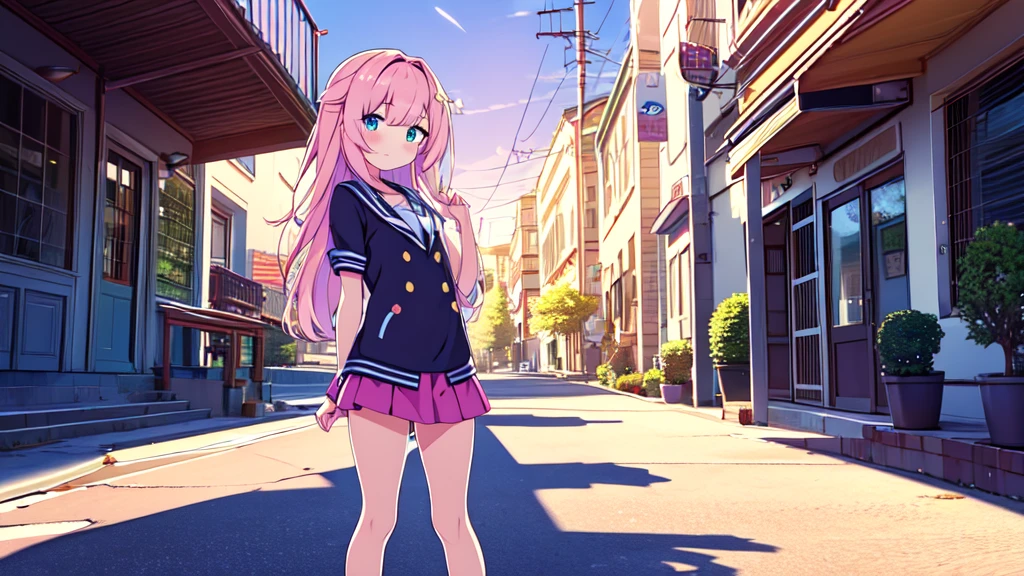 Masterpiece,(high quality depth map:1.1), Best Quality, ultra detailed,unity wallpaper 8k,crunchy,(change:1.2),(pretty eyes), ((kawaii)), beautiful, (beautiful), ((sexy)), (device),
(ultra detailed), (the best illustrations), (best shadows),whole body,A girl in a miniskirt being interviewed in the town..