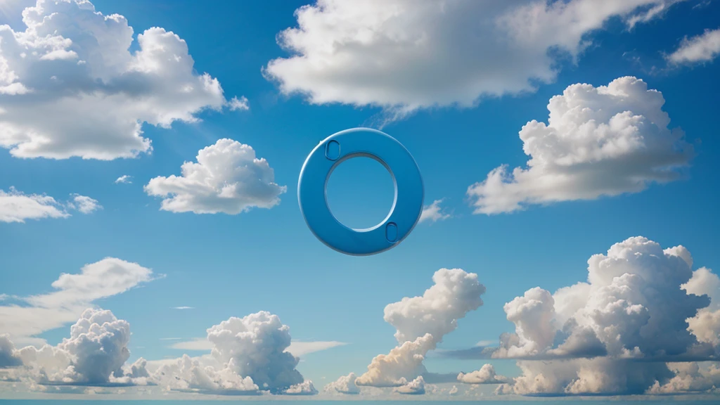 Blue sky and clouds「HIMOTE 」It is in the shape of the alphabet letter