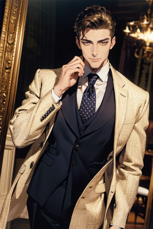 (high resolution:1.2),homem bonito em terno elegante,cara estiloso em traje profissional,confident man in formal office clothes,chic and sophisticated man in business suit,charming gentleman with impeccable style,modelo masculino elegante em terno sob medida,attractive male executive with an imposing presence,elegantly dressed man with irresistible charm,homem primorosamente vestido em um terno de grife,homem elegante e elegante em traje formal, sophisticated businessman exuding confidence,successful businessman in stylish office clothes,Well-groomed man radiating elegance and power,homem elegante com uma aura cativante de autoridade,modern gentleman attracting attention in a suit,homem profissional exalando carisma e charme,cara lindo em um terno sob medida,exuding confidence and style,homem confiante e polido em um conjunto formal,smooth, affable man with an air of sophistication,distinguished man showing impeccable taste and class,homem incrivelmente bonito com um sorriso matador,(retrato:1.2),(realista:1.37),(Bokeh,cores vivas,studio lighting),(sharp focus),(average:1.1)