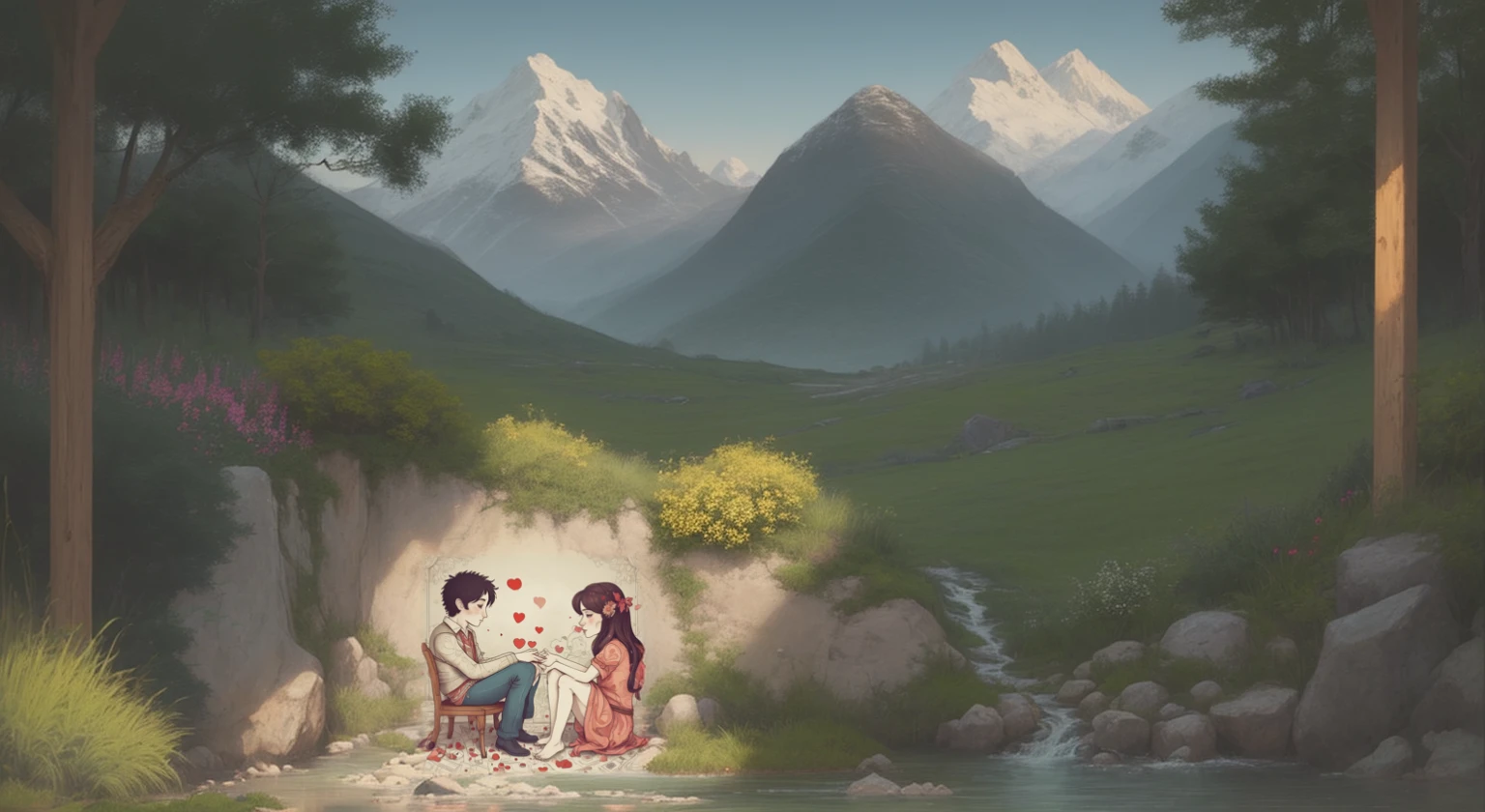 garden,Mountain stream