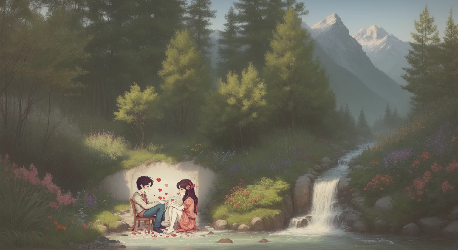 garden,Mountain stream