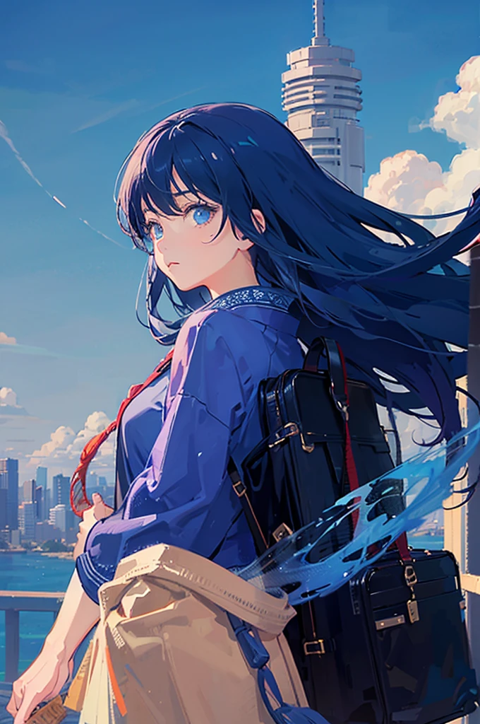 work of art, best qualityer, high resolution, lofi anime image of a japanese blue sky